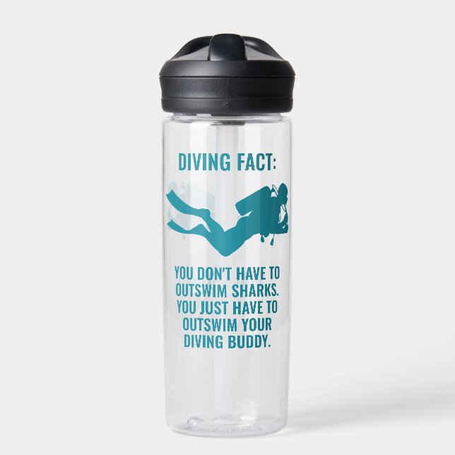 Custom Name & Text Scuba Diving Water Bottle (Front)