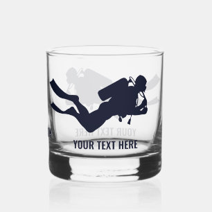 Custom Name & Text Scuba Diving Whiskey Glass