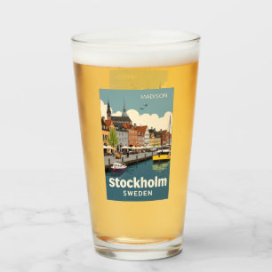Custom Name & Text Stockholm Sweden Glass