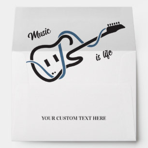 Custom Name & Text Stylised Guitar Envelope
