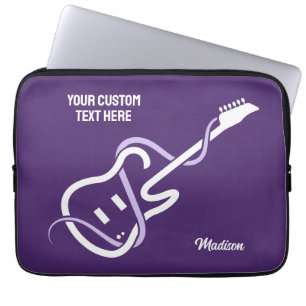 Custom Name & Text Stylised Guitar Laptop Sleeve