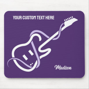 Custom Name & Text Stylised Guitar Mouse Pad
