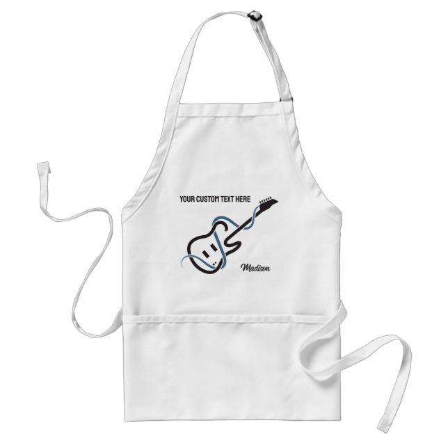 Custom Name & Text Stylised Guitar Standard Apron (Front)