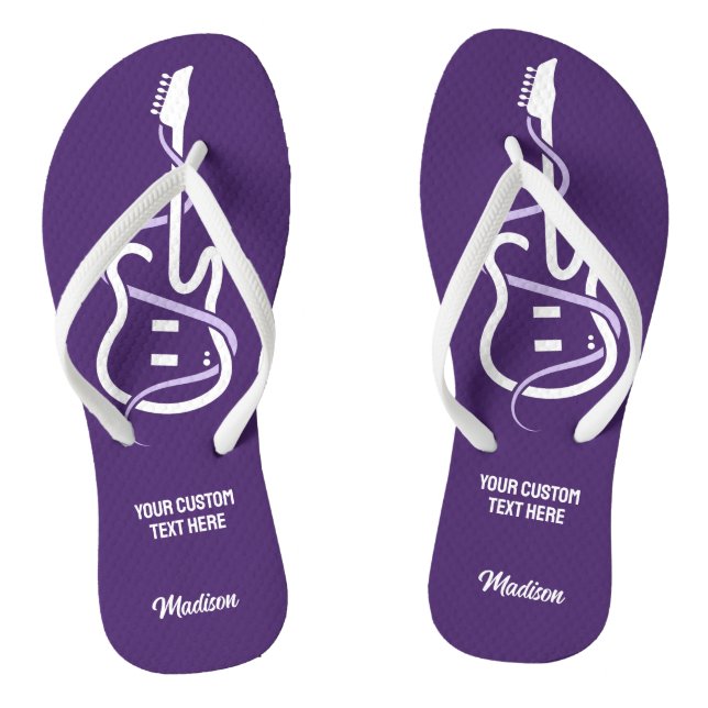 Custom Name & Text Stylised Guitar Thongs (Footbed)