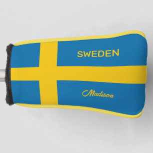 Custom Name & Text Swedish Flag Golf Head Cover