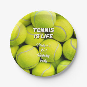 Custom Name & Text Tennis Balls Paper Plate