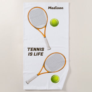 Custom Name & Text Tennis Beach Towel