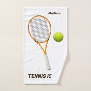 Custom Name & Text Tennis Hand Towel