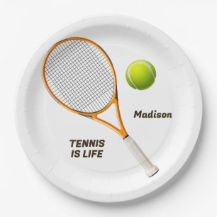 Custom Name & Text Tennis Paper Plate