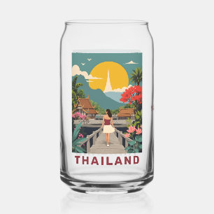 Custom Name / Text Thailand Can Glass