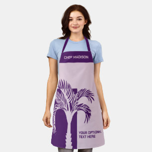 Custom Name & Text Tropical Palm Tree Apron