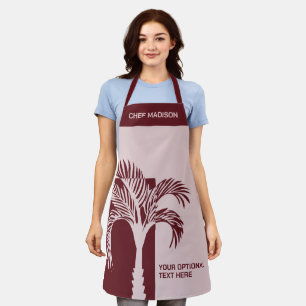 Custom Name & Text Tropical Palm Tree Apron