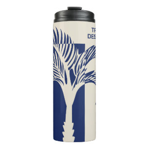 Custom Name & Text Tropical Palm Tree Thermal Tumbler