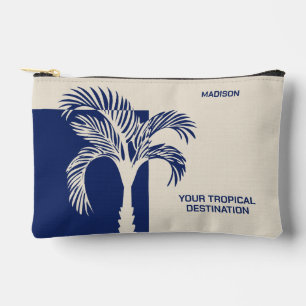 Custom Name & Text Tropical Vacation Accessory Pouch