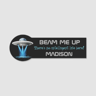 Custom name & text UFO Spaceship Name Tag
