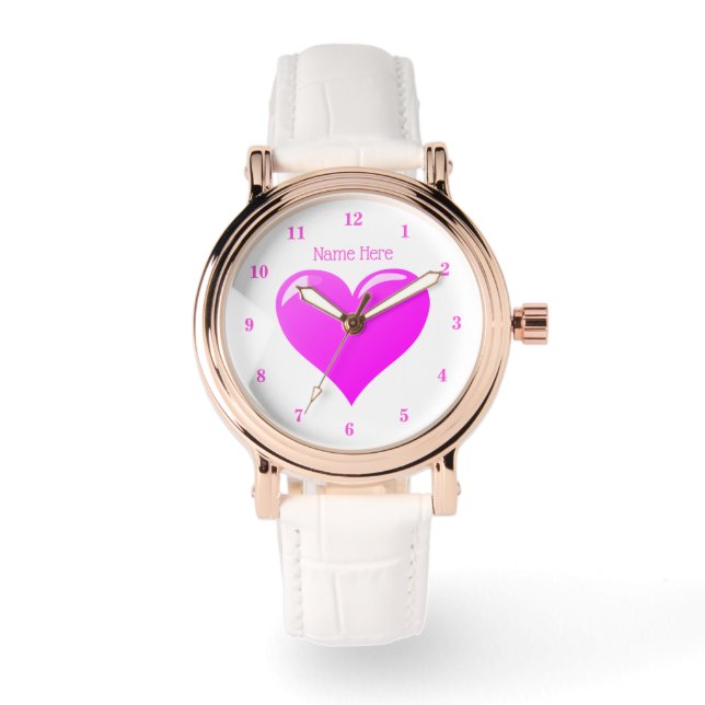 Custom Name Text Watch with Heart (Front)