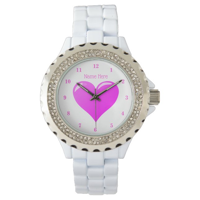 Custom Name Text Watch with Heart (Front)