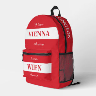 Custom Name & Text Wien - Vienna Printed Backpack