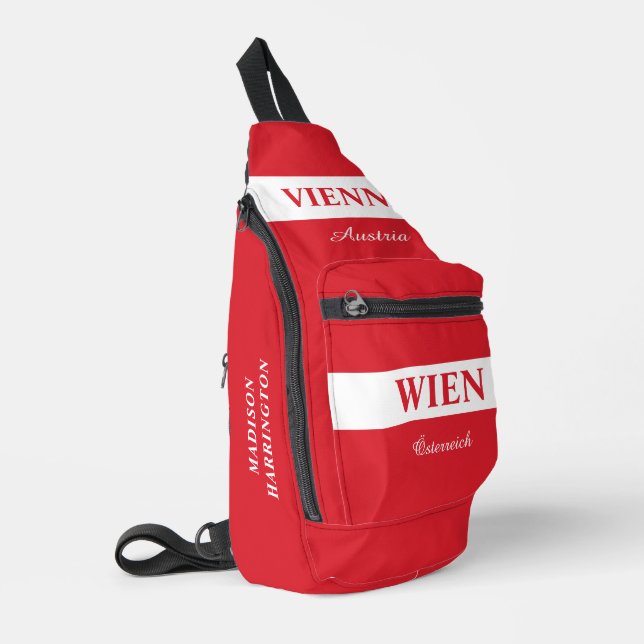 Custom Name & Text Wien - Vienna Sling Bag (Left Corner)