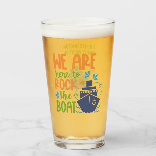 Custom Name, Text & Year Cruise Glass (Front Filled)