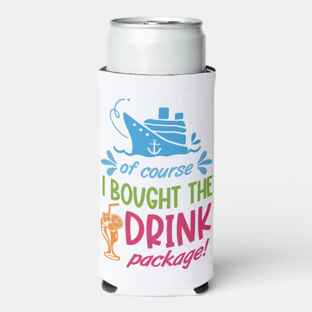 Custom Name, Text, Year Cruise Seltzer Can Cooler (Seltzer Front)