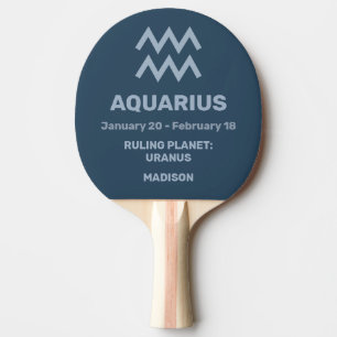 Custom Name / Text Zodiac Sign Aquarius Ping Pong Paddle