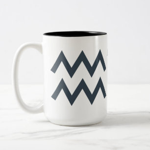 Custom Name / Text Zodiac Sign Aquarius Two-Tone Coffee Mug