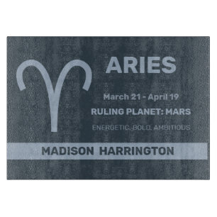 Custom Name / Text Zodiac Sign Aries Cutting Board