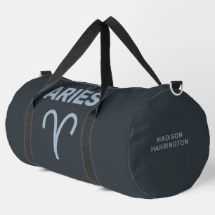 Custom Name / Text Zodiac Sign Aries Duffle Bag