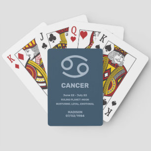 Custom Name / Text Zodiac Sign Cancer Playing Cards