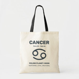 Custom Name / Text Zodiac Sign Cancer Tote Bag