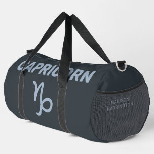Custom Name / Text Zodiac Sign Capricorn Duffle Bag