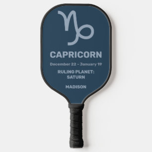 Custom Name / Text Zodiac Sign Capricorn Pickleball Paddle
