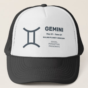 Custom Name / Text Zodiac Sign Gemini Trucker Hat