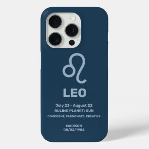 Custom Name / Text Zodiac Sign Leo iPhone 15 Pro Case