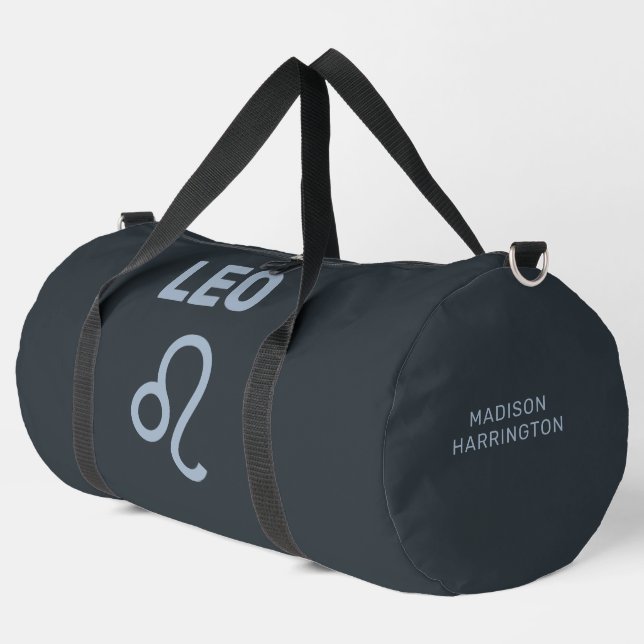 Custom Name / Text Zodiac Sign Leo Duffle Bag (Left Corner)