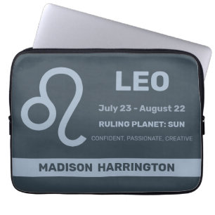 Custom Name / Text Zodiac Sign Leo Laptop Sleeve