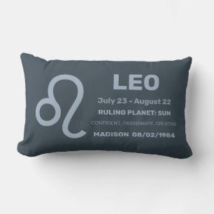 Custom Name / Text Zodiac Sign Leo Lumbar Cushion