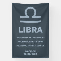 Custom Name / Text Zodiac Sign Libra