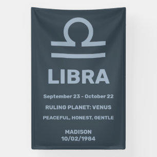 Custom Name / Text Zodiac Sign Libra