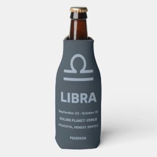 Custom Name / Text Zodiac Sign Libra Bottle Cooler