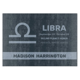 Custom Name / Text Zodiac Sign Libra Cutting Board