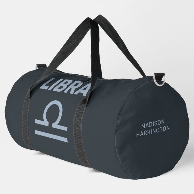 Custom Name / Text Zodiac Sign Libra Duffle Bag (Left Corner)