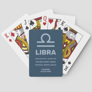 Custom Name / Text Zodiac Sign Libra Playing Cards