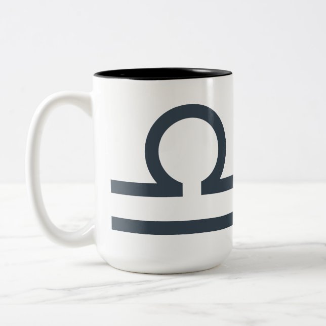 Custom Name / Text Zodiac Sign Libra Two-Tone Coffee Mug (Left)
