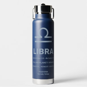 Custom Name / Text Zodiac Sign Libra Water Bottle