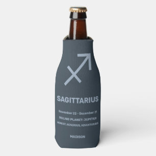 Custom Name / Text Zodiac Sign Sagittarius Bottle Cooler