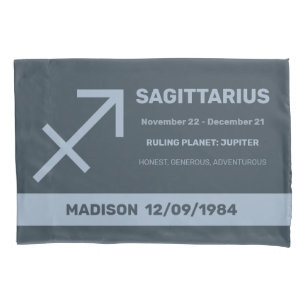 Custom Name / Text Zodiac Sign Sagittarius Pillowcase