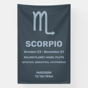 Custom Name / Text Zodiac Sign Scorpio