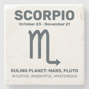 Custom Name / Text Zodiac Sign Scorpio Stone Coaster